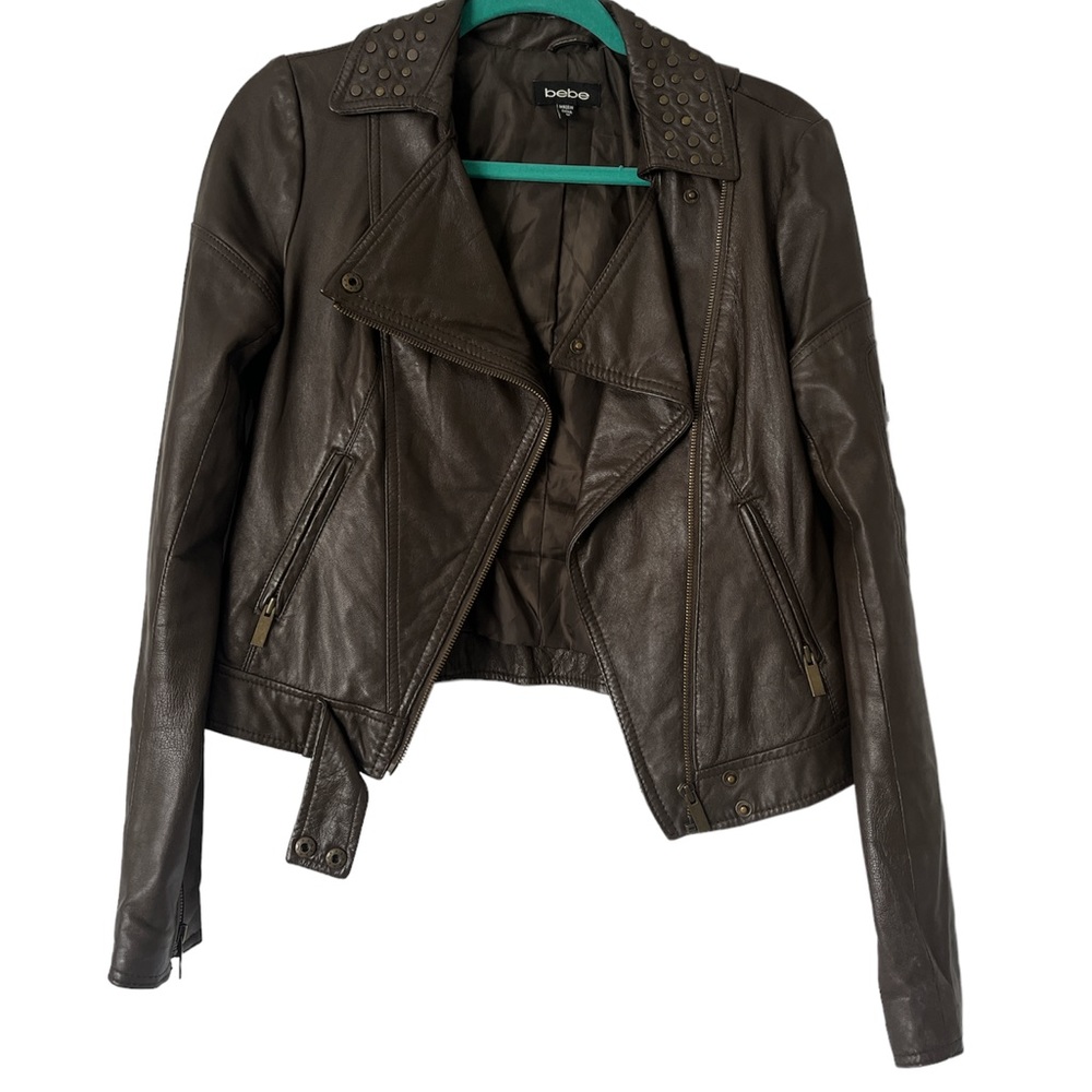 Bebe leather moto jacket size medium